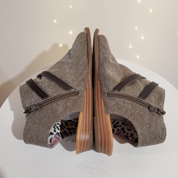 Blowfish Malibu Bella Open Toe Fabric Bootie Sandals Womens Size 8 Brown Tan - Picture 4 of 11